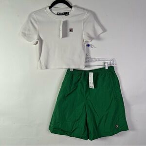 Fila x Hailey Knit Baby Shirt and Matching Shorts
